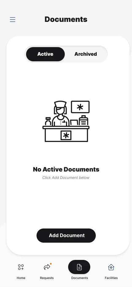 Documents empty state