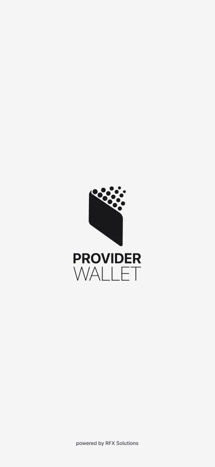 Splash screen with the Provider Wallet logo